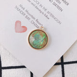 20pcs Glitter Resin Round Alloy Pendants DIY Jewelry Findings 21*24mm
