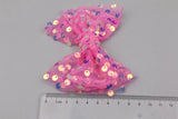 Sequin Beads Decorated Lace Chiffon Fabric Ribbon Bow Patch Stickers