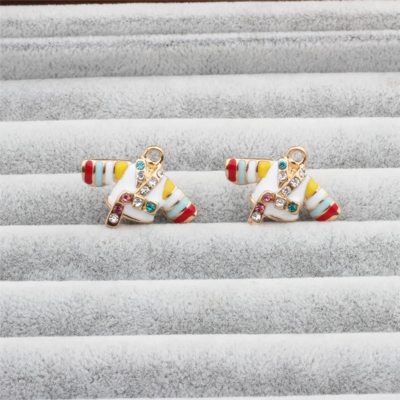 20pcs 20*28MM 3D Hanbok Cloth Pendants Rhinestone Crystal Enamel Alloy Charms