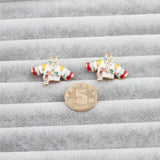 20pcs 20*28MM 3D Hanbok Cloth Pendants Rhinestone Crystal Enamel Alloy Charms