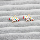 20pcs 20*28MM 3D Hanbok Cloth Pendants Rhinestone Crystal Enamel Alloy Charms