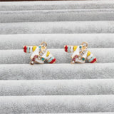 20pcs 20*28MM 3D Hanbok Cloth Pendants Rhinestone Crystal Enamel Alloy Charms