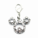 20pcs/lot Crystal Mouse Dangle Charms Lobster Clasp Hanging Charm