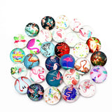 20pcs Flamingo Snap Buttons Charms 18mm Animal Print Glass DIY Snap Bracelets