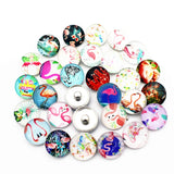 20pcs Flamingo Snap Buttons Charms 18mm Animal Print Glass DIY Snap Bracelets