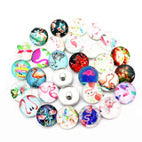20pcs Flamingo Snap Buttons Charms 18mm Animal Print Glass DIY Snap Bracelets