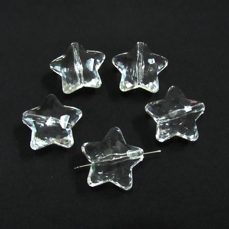 110pcs Clear Acrylic Star Beads Jewelry Finding Beads