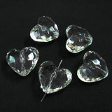 85pcs Clear Acrylic Faceted Heart Beads 29mm*26mm*16mm
