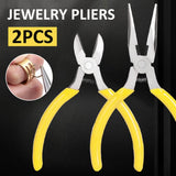 2pcs Needle-nose Pliers Flat Wire Round-nose Jewelry Making DIY Tool