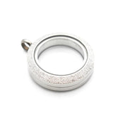 Stainless Steel Floating Locket Necklace Sparkles Glass Memory Locket