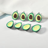 30pcs 21*14mm Avocado Heart Clay Resin Pendant DIY Earrings Material