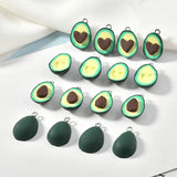 30pcs 21*14mm Avocado Heart Clay Resin Pendant DIY Earrings Material