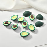 30pcs 21*14mm Avocado Heart Clay Resin Pendant DIY Earrings Material
