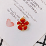 30pcs 22*18mm Enamel Alloy Flower Charms Zinc Alloy Floral Pendant