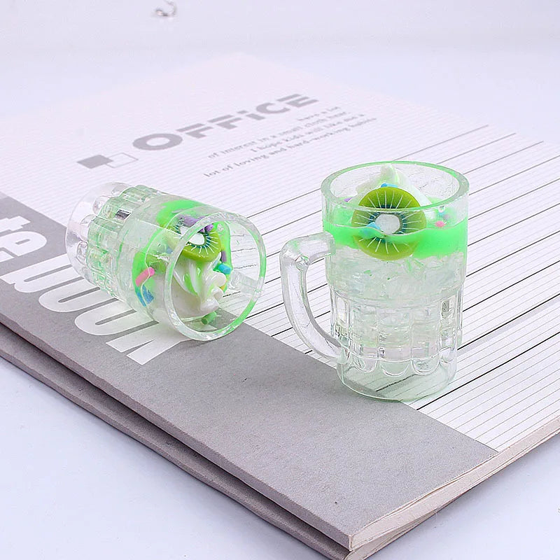 30pcs 35*31mm Colorful Fruit Cake Cup Shape Resin Jewelry Charms Ornament