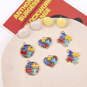 30pcs/Lot Enamel Alloy Charms Colorful OTne Plated Earring Floating Pendant