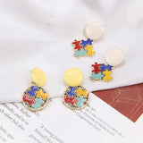 30pcs/Lot Enamel Alloy Charms Colorful OTne Plated Earring Floating Pendant