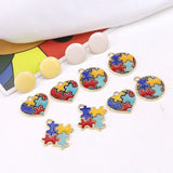 30pcs/Lot Enamel Alloy Charms Colorful OTne Plated Earring Floating Pendant