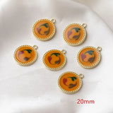30/20pcs Flower Print Alloy Floating Locket Charms DIY Jewelry Accessory