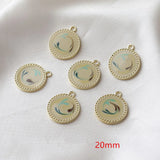 30/20pcs Flower Print Alloy Floating Locket Charms DIY Jewelry Accessory