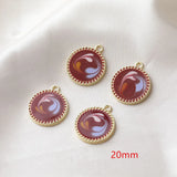 30/20pcs Flower Print Alloy Floating Locket Charms DIY Jewelry Accessory