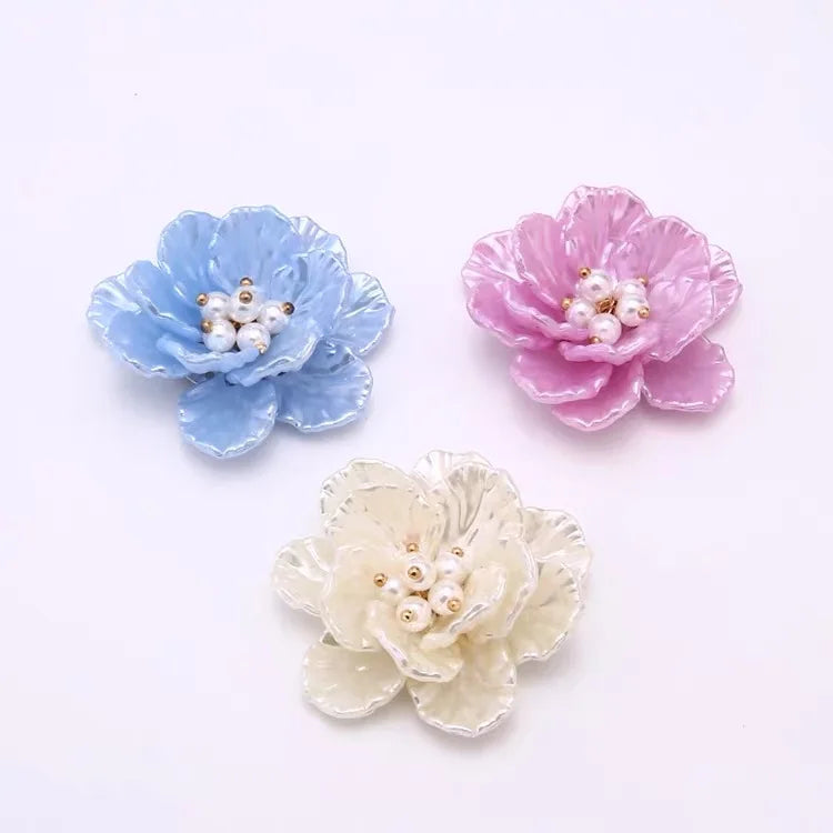 30pcs 43mm ABS Petal Core Cartoon Flowers Beads DIY Jewelry Earring