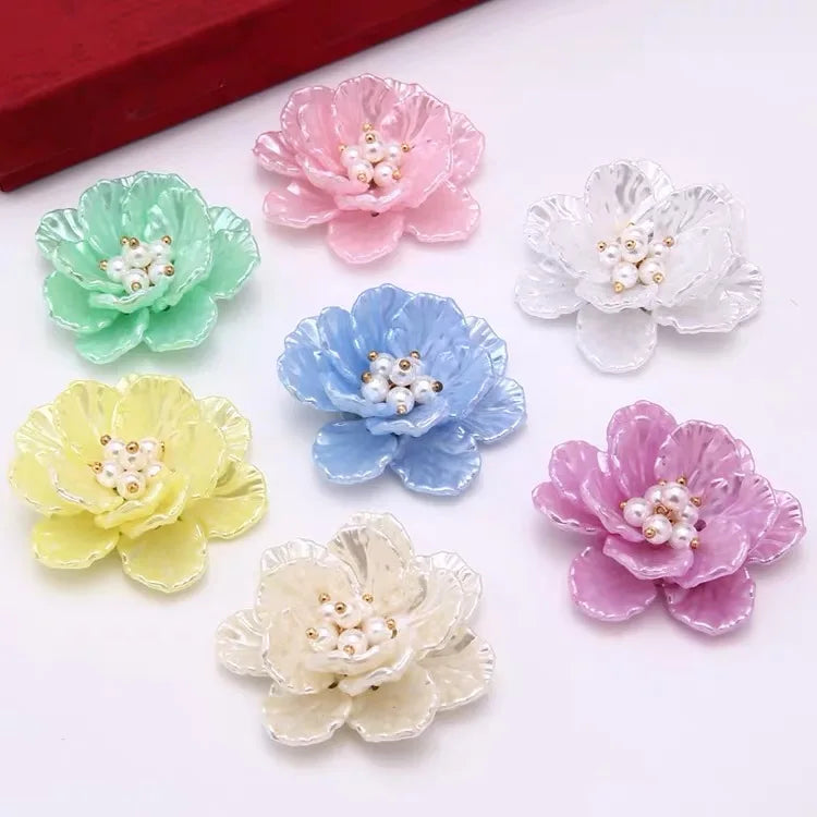 30pcs 43mm ABS Petal Core Cartoon Flowers Beads DIY Jewelry Earring