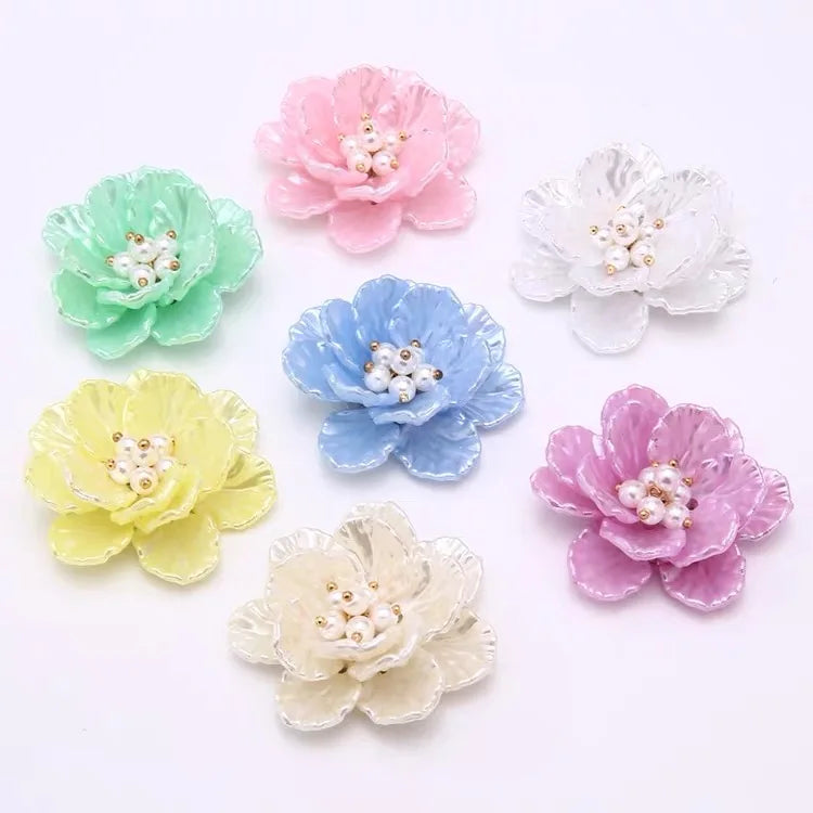 30pcs 43mm ABS Petal Core Cartoon Flowers Beads DIY Jewelry Earring