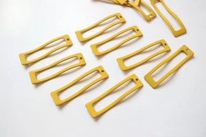 30pcs Rubber Paint Geometry Wave Rectangle Alloy Locket Charms DIY Jewelry