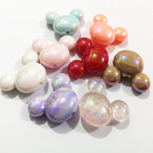 100pcs Plated UV&AB Mouse Beads For Jewelry DIY