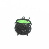 10pcs/lot Witches Cauldron Rhinestone Pendants