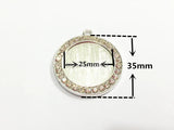 10pcs Silvery Rhinestone Pendant Trays for 25mm Cobochon