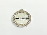 10pcs Silvery Rhinestone Pendant Trays for 25mm Cobochon