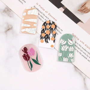 50pcs Colorful Beauty Flower Acrylic Resin DIY Charms Earring Necklace Pendant