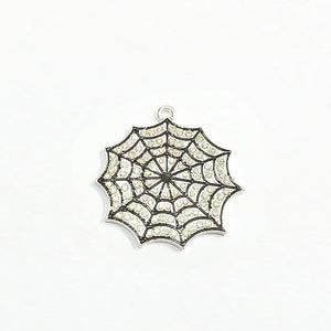 10pcs Spider Web Rhinestone Pendants for Kids Necklace Making