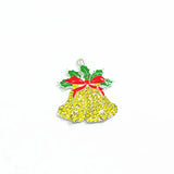 10pcs/lot Christmas Bell Rhinestone Pendants For Jewelry Making