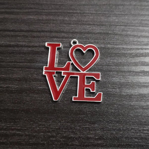 10pcs/lot Enamel Heart Love Pendants For Necklace