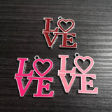 10pcs/lot Enamel Heart Love Pendants For Necklace