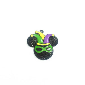 10pcs Mardi Gras Minnie Rhinestone Pendants