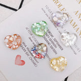 40pcs Glitter Heart Cabochons Resin Ornament Girls Hair Bow Center Decor