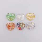 40pcs Glitter Heart Cabochons Resin Ornament Girls Hair Bow Center Decor