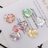 40pcs Glitter Heart Cabochons Resin Ornament Girls Hair Bow Center Decor