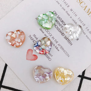 40pcs Glitter Heart Cabochons Resin Ornament Girls Hair Bow Center Decor