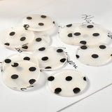 40pcs 30MM Polka Dots Plastic Round Earring Pendants DIY Charms