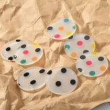 40pcs 30MM Polka Dots Plastic Round Earring Pendants DIY Charms