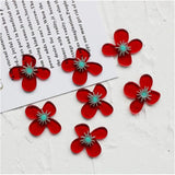 40pcs 30mm red flower shape acrylic beads DIY jewelry earring accessory