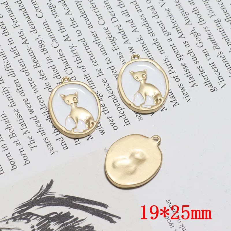 40pcs/lot Cartoon Cats Relief Geometry Alloy Charms DIY Jewelry Accessory