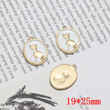 40pcs/lot Cartoon Cats Relief Geometry Alloy Charms DIY Jewelry Accessory