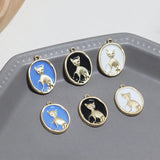 40pcs/lot Cartoon Cats Relief Geometry Alloy Charms DIY Jewelry Accessory