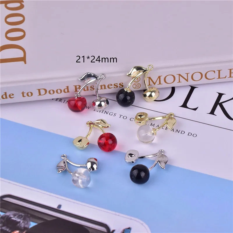 40pcs Cherry Shape Alloy Floating Locket Charms DIY Jewelry
